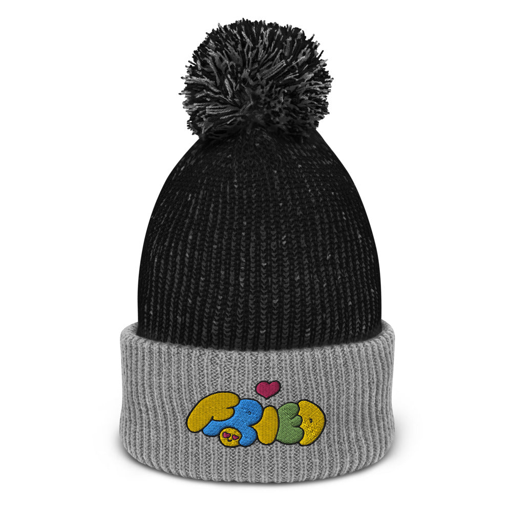 FRIED<3 Pom-Pom Beanie