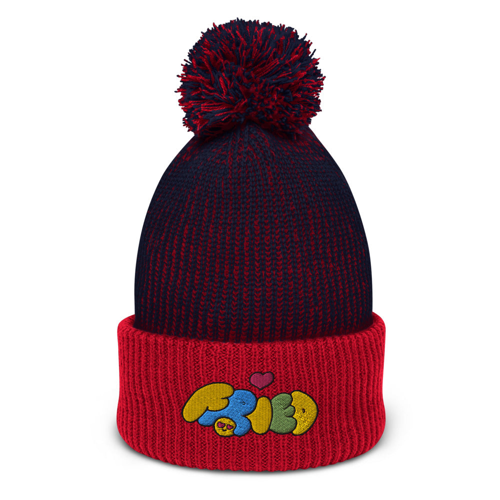 FRIED<3 Pom-Pom Beanie