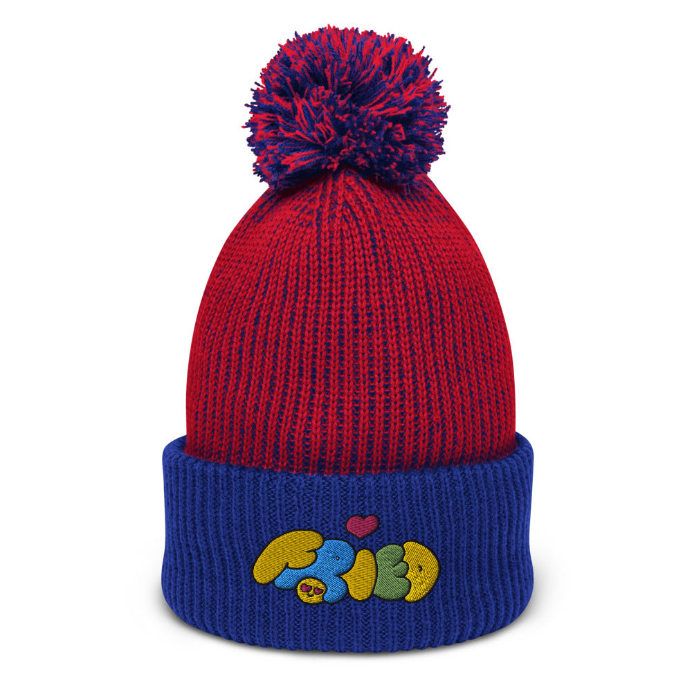 FRIED<3 Pom-Pom Beanie